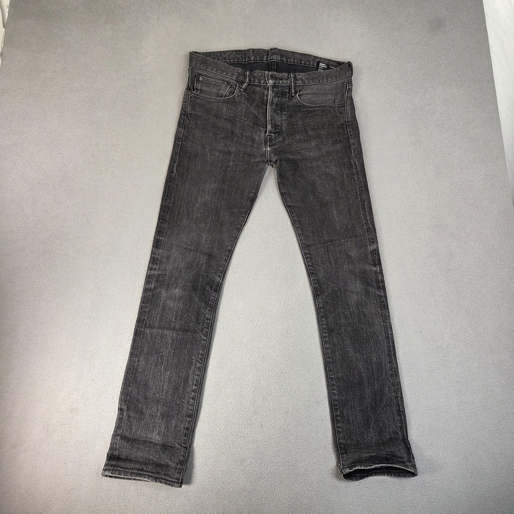 Kuro Diamante Jeans Mens 29x28 Black Gray Washed Slim Skinny Made in Japan‎